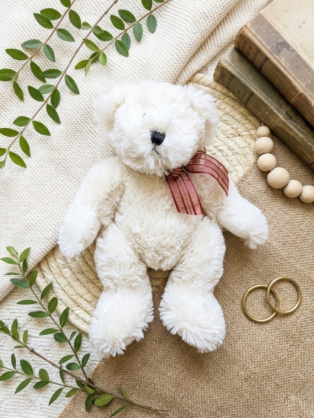 Ganz Heritage Collection Derry Teddy Bear Vintage Y2K Plaid Bow Plush Cottagecor